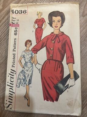 Vintage 1960s dress/skirt pattern - Simplicity 4036